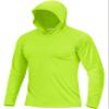 Boladeci Mens Long Sleeve Swim Shirts Fishing Hoodie UPF UV Protection Hooded Sun Shirts Lightweight Summer SPF Rash Guard Shirt with Hood Neon Green XXL view 1