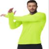 Boladeci Mens Long Sleeve Swim Shirts Fishing Hoodie UPF UV Protection Hooded Sun Shirts Lightweight Summer SPF Rash Guard Shirt with Hood Neon Green XXL view 2