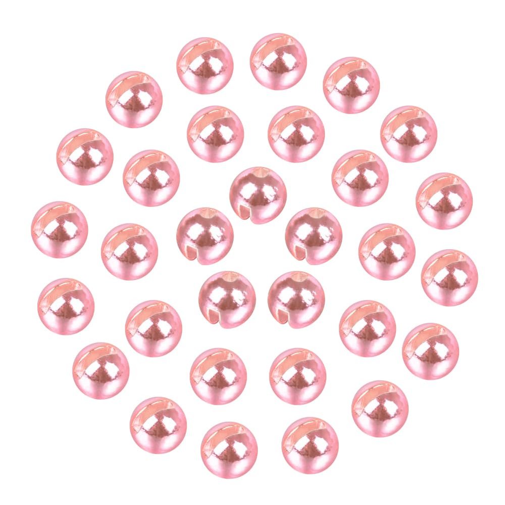 MUUNN 100pcs Tungsten Slotted Beads for Fly Tying, Sink Deeper and Faster 12 Colors/13 Sizes Slotted Tungsten Beads Fly Tying Beads Head Fly Tying Materials(Metallic Pink,3.5mm)
