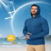 Boladeci Rash Guard Fishing Lightweight Hoodie Sun Shirts UV Protection Clothing Long Sleeve Summer Hoodies Water SPF Gray Swim Gifts Blue M view 3