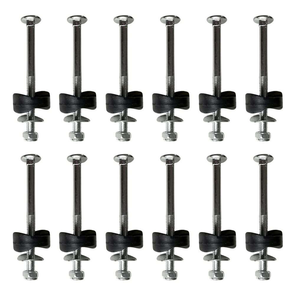 Trampoline Screws, Long Screw Trampoline Replacement Screws, Anti-Loose Trampoline Bolts and Nuts Trampoline Parts Trampoline Accessories for Large Small Trampolines Jump Stability Tool, 12PCS