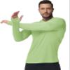Boladeci Mens Rash Guard Shirts Long Sleeve Sun Hoodie Lightweight Hoodie UV Protection Clothing Summer Fishing Water SPF Light Green L view 2