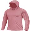 Boladeci Fishing Apparel for Men Hoodie UPF 50+ UV Protection Hooded Sun Shirts Long Sleeve Summer SPF Rash Guard Swim Gifts Pink XXL view 1