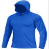 Boladeci Fishing Shirts for Men Long Sleeve Hoodie UV Protection Hooded Sun Shirts Summer Water SPF Rash Guard Swim Hiking Gifts Bright Blue XL view 1