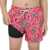 Century Star Boys Swim Trunks with Compression Liner Size 10-12-Anti Chafe Quick Dry Bathing Suit Beach Shorts for Kids Pink Pineapple view 1
