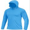 Boladeci Fishing Hoodie for Men UV Protection Hooded Sun Shirts Long Sleeve Swim Shirts Summer Clothes Water SPF Rash Guard Swim Azure XL view 1