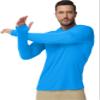 Boladeci Fishing Hoodie for Men UV Protection Hooded Sun Shirts Long Sleeve Swim Shirts Summer Clothes Water SPF Rash Guard Swim Azure XL view 2
