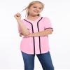 ACEFAST INC Kids Baseball Jersey Button Blank Softball Team Uniform Girls Boys Hip Hop T-Shirt Solid Color Sweatshirt view 2