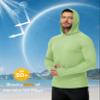 Boladeci Mens Swim Shirts Fishing Hoodie UPF 50+ Long Sleeve Sun Protection Summer SPF UV Rash Guard Shirts Light Green S view 3