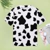 Cow Print Funny Short Sleeve T Shirt Printed Tunic Tops Casual Tee Men Women view 4