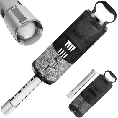 Kamitty Shag Bag for Golf Balls, Golf Ball Retriever with Detachable Aluminum Alloy Tube, Father's Day Gift Golf Shag Bags with Pocket & Tee Holder, Hold up to 80 Balls