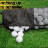 Kamitty Shag Bag for Golf Balls, Golf Ball Retriever with Detachable Aluminum Alloy Tube, Father's Day Gift Golf Shag Bags with Pocket & Tee Holder, Hold up to 80 Balls view 3