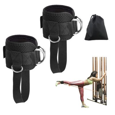 Ankle Straps Cable Machine Glute Kickbacks, 2 pcs Padded Ankle Cuffs Gym Lower Body Exercises Fitness Accessories, Adjustable Comfort fit Men & Women Leg Workout Strap