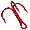 Conskyee 100pcs Fishing Treble Hooks Size 4 High Carbon Triple Barbed Steel Fish Hooks (Red) view 1