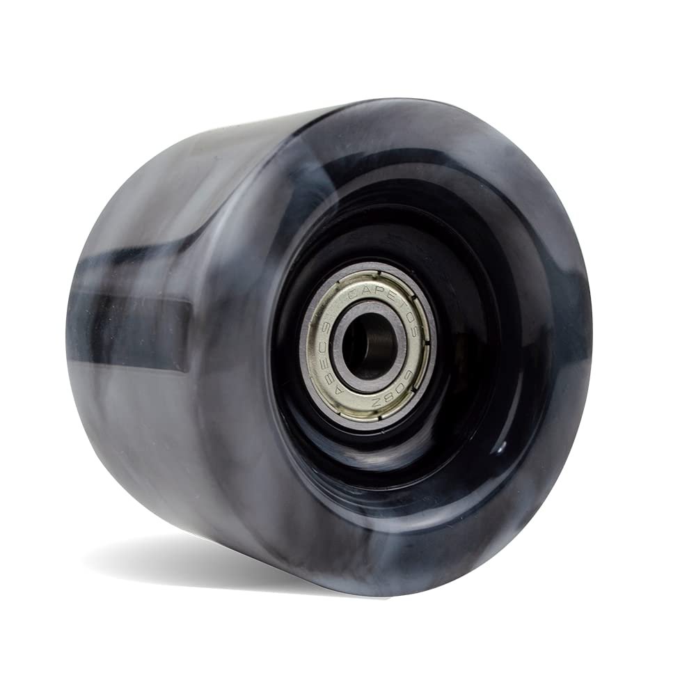 Capetos Black and White Roller Skate Wheels, 60 40 mm, 88A Quad Skate Wheel Set with Bearings
