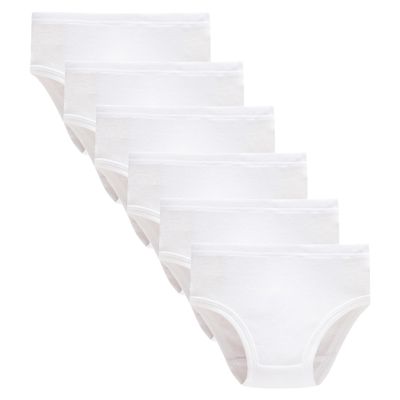 Winging Day Packs of 6 Big Girls Panties White Underwear Size 16