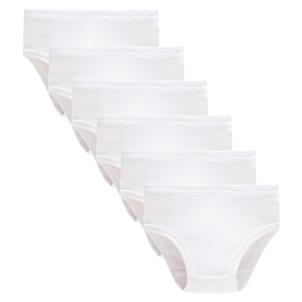 Winging Day Packs of 6 Big Girls Panties White Underwear Size 16