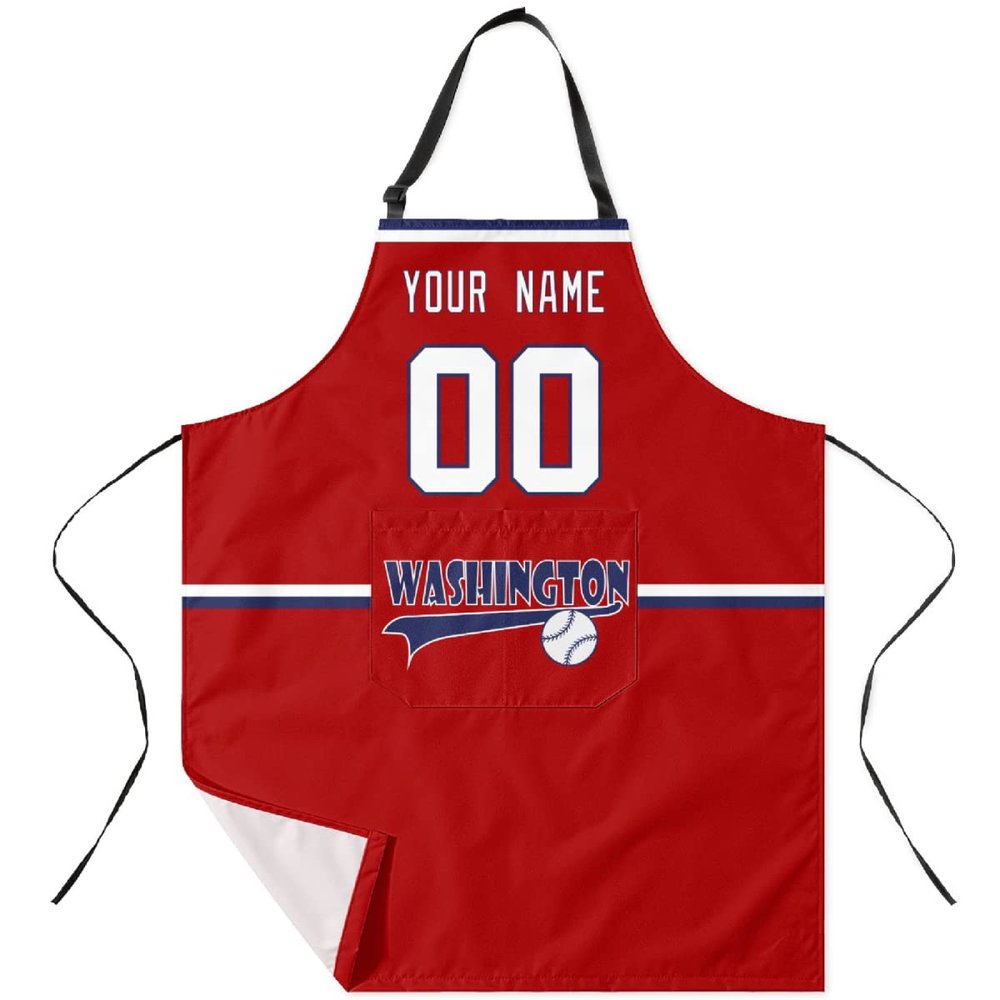 ANTKING Wash1ngt0nApron with Pocket Custom Any Name and Any Number Gifts for Dad Men Fans