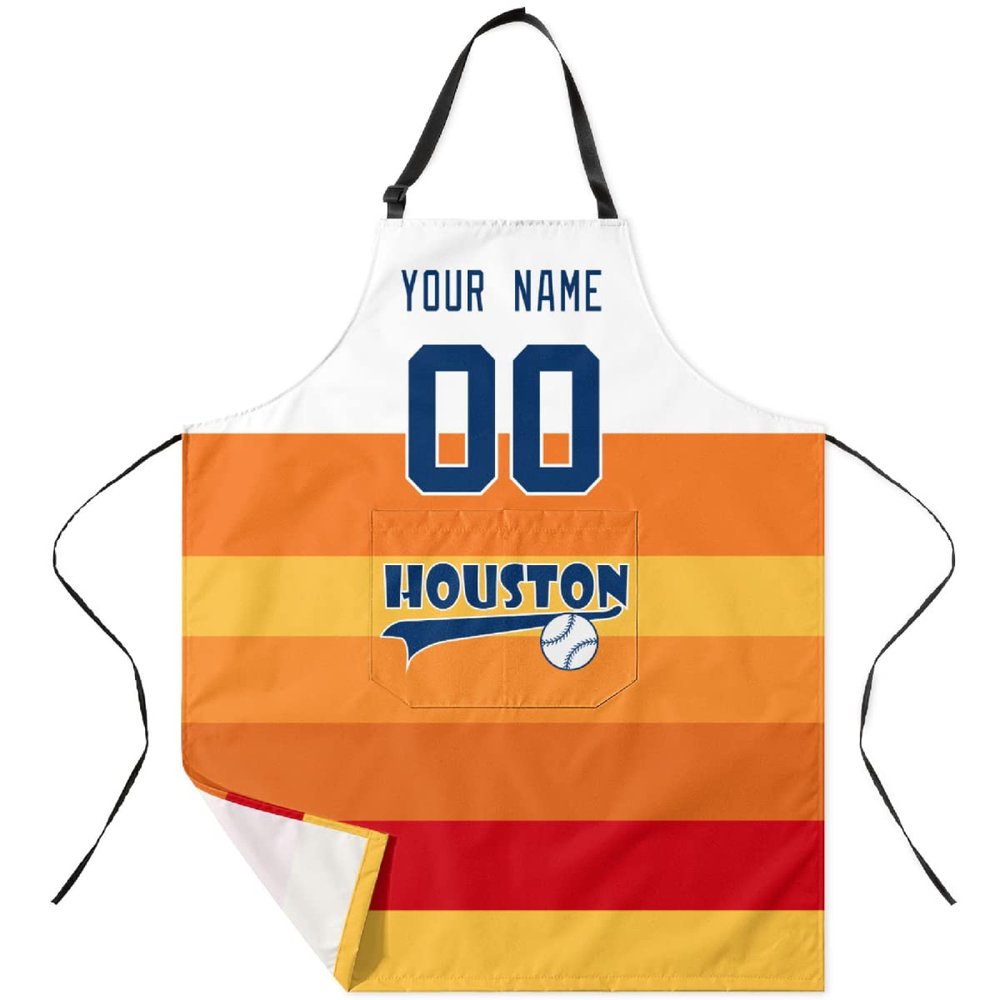 ANTKING Houston Apron with Pocket Custom Any Name and Any Number Gifts for Dad Men Fans