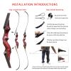 60 Inch Black Hunter Recurve Bow 20-60lbs Bow and Arrow Set with Bow Bag and Arrow Quiver Right Hand Archery Set Adult Beginner Hunting Shooting (40LBS) view 4