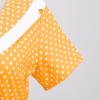 50s Polka Dot Dress Short Sleeves Rockabilly Vintage Dress 1950s Lapel Collar Pinup Dress 1960 Tea Party Swing Dresses Audrey Hepburn Style Casual Office Dress 1950s Housewife Dresses Yellow X-Large view 4