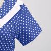 50s Dresses for Women 1950s Notch Lapel Collar Vintage Dress Short Sleeve A-Line Swing Dresses Audrey Hepburn Dress 40s 50s Polka Dot Rockabilly Party Midi Dress Blue X-Large view 2