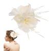 Fascinators Hat for Women Tea Party Headband Derby Wedding Flower Cocktail Mesh Feathers Hair Clip view 2