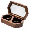 COSISO 2 Pack Wooden Ring Box for Wedding Ceremony (Mr &Mrs Heavy+Hexagon) view 2