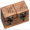 COSISO 2 Pack Wooden Ring Box for Wedding Ceremony (Mr &Mrs Heavy+Hexagon) view 4
