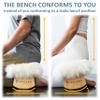 Meditation Bench Luxury Genuine Sheepskin Seat Cover meditate deeper & longer in pure comfort - mindful prayer kneeler - unique ergonomic design supports back and knees to bring health & wellbeing view 4