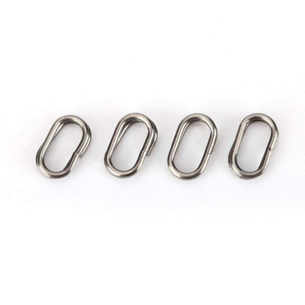100Pcs Fishing Split Rings, Stainless Steel Oval Split Rings Snap Carp Fishing Tackle Connector Snap Swivels Fishing Tackle Swivels Split Rings Stainless Steel Split Rings for Fishing(6*10mm)