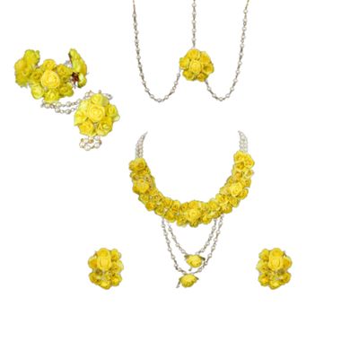 Dabbu Indian Flower Gota Patti Jewelry Set for Haldi Mehandi Baby Shower Wedding Women Girls,Best Gift For New Year (BS11020)