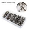 100Pcs Fishing Split Rings, Stainless Steel Oval Split Rings Snap Carp Fishing Tackle Connector Snap Swivels Fishing Tackle Swivels Split Rings Stainless Steel Split Rings for Fishing(10*19mm) view 2
