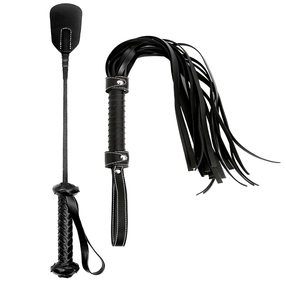 RIDIN 18' and 33' Whip Set, Real Riding English Whip, Premium Quality, Cosplay Whips and Crops, Faux Leather Whip, Horse Riding Whip