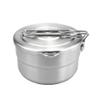 Lixada Stainless Steel Camping Cook Pot 1.5L with Lid and Folding Handle, Large Capacity Bento Pot for Outdoor Backpacking, Hiking, Picnic view 1