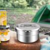 Lixada Stainless Steel Camping Cook Pot 1.5L with Lid and Folding Handle, Large Capacity Bento Pot for Outdoor Backpacking, Hiking, Picnic view 4
