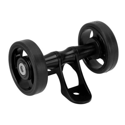 Easywheel Double Rear Wheels for Folding Bike, Mudguard Extension Roller Assembly, Aluminum Alloy (Black)
