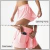Flowy Athletic Shorts for Women Running Tennis Butterfly Shorts Girls 2-in-1 Double Layer Quick-Drying Comfy Shorts Small, Pale Pink view 4