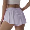 Flowy Athletic Shorts for Women Running Tennis Butterfly Shorts Girls 2-in-1 Double Layer Quick-Drying Comfy Shorts (Medium, Pale Purple) view 2