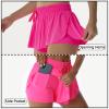 Flowy Athletic Shorts for Women Running Tennis Butterfly Shorts Girls 2-in-1 Double Layer Quick-Drying Comfy Shorts (Medium, Hot-Pink) view 4