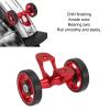 Easywheel Double Rear Wheels for Folding Bike, Mudguard Extension Roller Assembly, Aluminum Alloy (Red) view 2