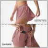 Flowy Athletic Shorts for Women Running Tennis Butterfly Shorts Girls 2-in-1 Double Layer Quick-Drying Comfy Shorts (Small, Dark Pink) view 3