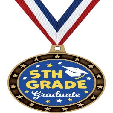 Crown Awards 2.5" Universe Star Graduation Award Medal Gift, Gold 5th Grade Graduate Medals, 50 Pack