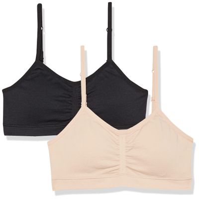 MaidenformGirlsSeamless Ruched Crop BraNude/BlackXX-Large