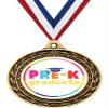 3" Kids Graduates Trophy Medal Awards, Pre-K Graduation Gold Duo Medal, 50 Pack view 1
