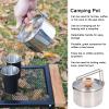 Yosoo Camping Pot, 1000ml Camping Water Cup with Detachable Handle Stainless Steel Portable Outdoor Tea Coffee Pot for Camping Hiking Backpacking Picnic view 4