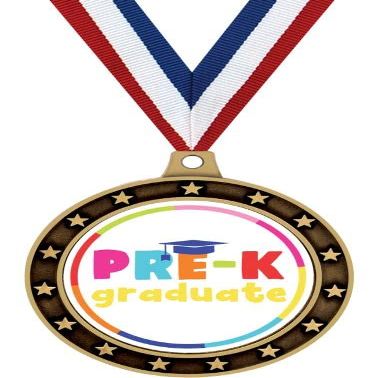 2.5" Universe Star Graduation Award Medal Gift, Gold Pre-K Graduate Medals, 50 Pack