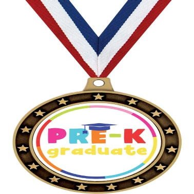 2.5" Universe Star Graduation Award Medal Gift, Gold Pre-K Graduate Medals, 50 Pack