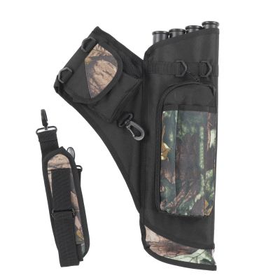 Storage Bag Portable 4 Tube Quiver with Shoulder Strap, Competitive Recurve Bow and Outdoor Archery Fitting for Outdoor Archery Sports(Camouflage)