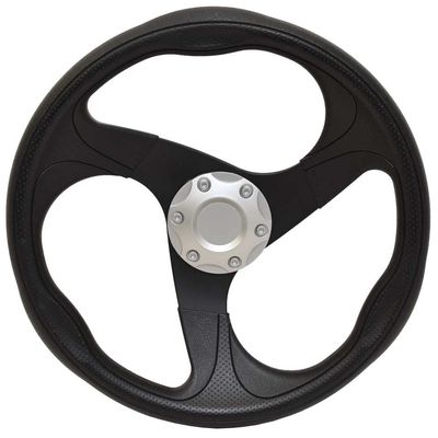 Legend Bass Boat Steering Wheel | w/Cap 13 1/4 Inch Black Plastic